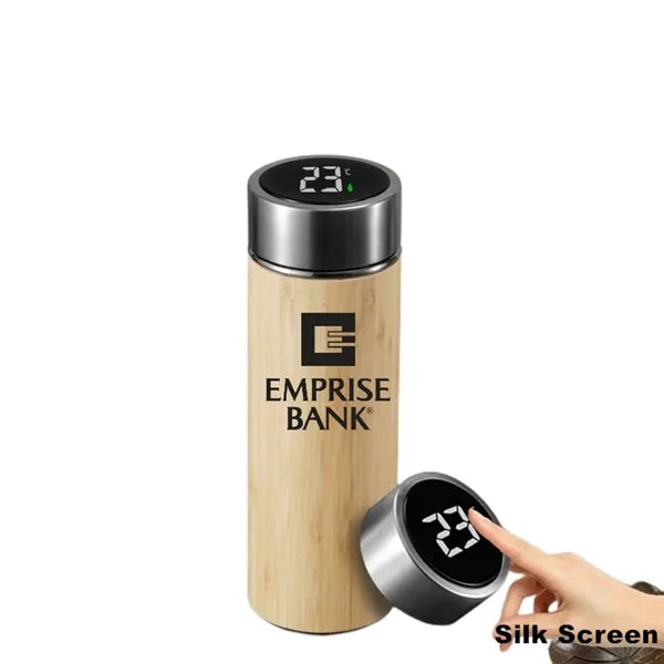 Insulated Stainless Steel Bamboo Coffee Tumbler with Lid