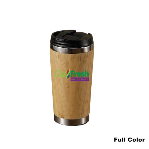 Insulated Stainless Steel Bamboo Coffee Tumbler with Lid