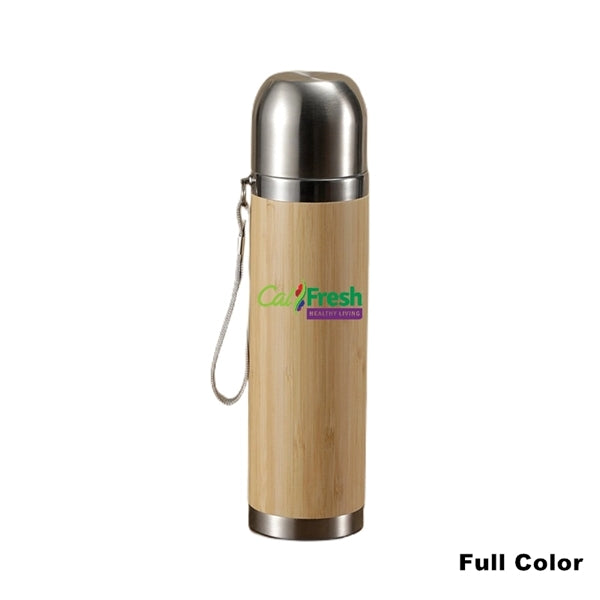 Insulated Stainless Steel Bamboo Coffee Tumbler with Lid