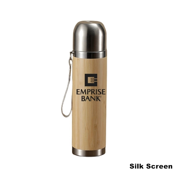 Insulated Stainless Steel Bamboo Coffee Tumbler with Lid