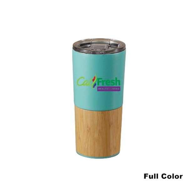 Insulated Stainless Steel Bamboo Coffee Tumbler with Lid