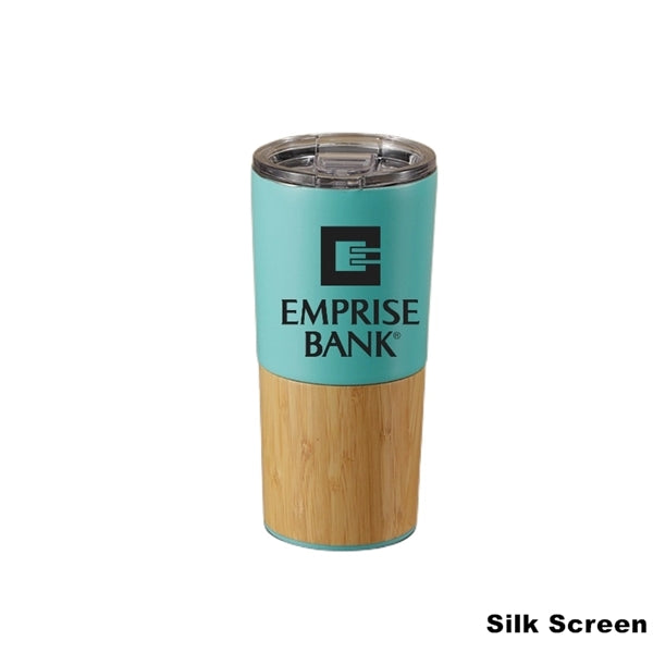 Insulated Stainless Steel Bamboo Coffee Tumbler with Lid