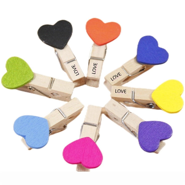 Wooden Cartoon Love Clip