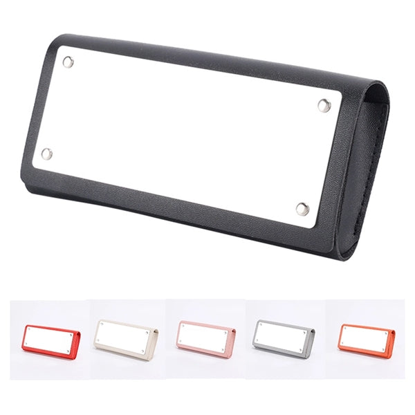 Stainless Steel Mirror Soft Leather Glasses Case eyewear Bag