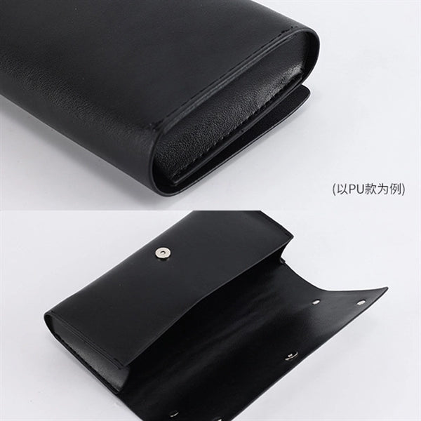 Stainless Steel Mirror Soft Leather Glasses Case eyewear Bag