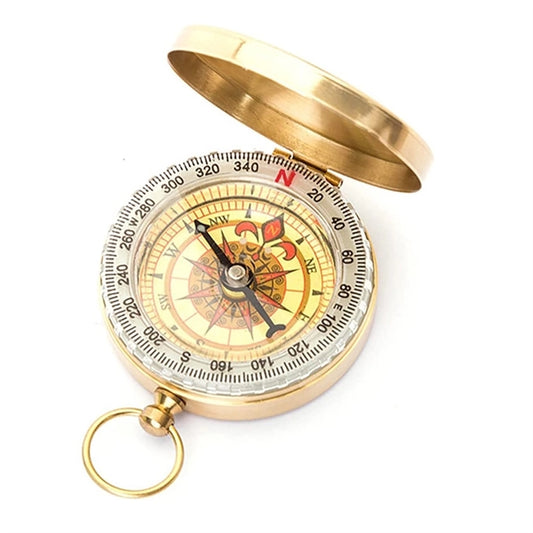 Retro Pocket Copper Clamshell Luminous Survival Compass