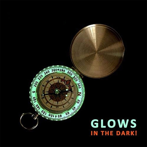 Retro Pocket Copper Clamshell Luminous Survival Compass