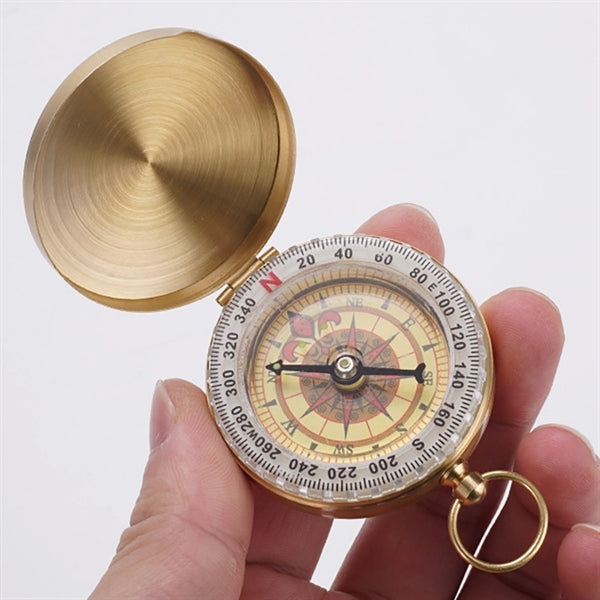 Retro Pocket Copper Clamshell Luminous Survival Compass