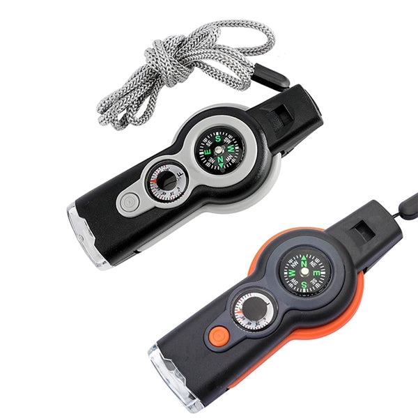 7 In 1 Multi-function Outdoor Survival Whistle Compass