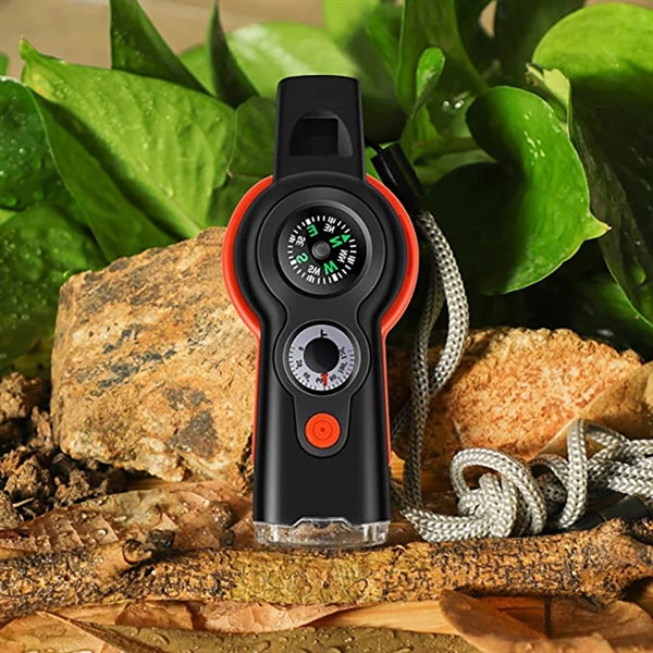 7 In 1 Multi-function Outdoor Survival Whistle Compass