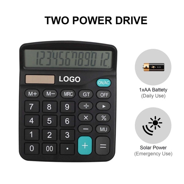 Dual Power 12 Digit Calculator