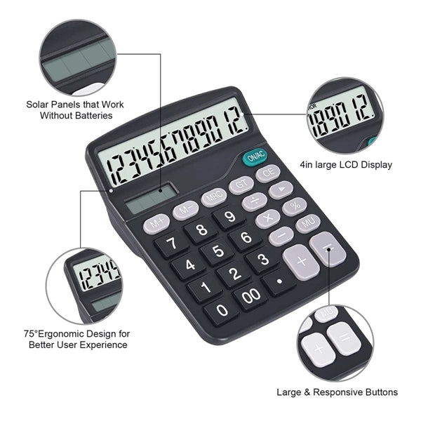 Dual Power 12 Digit Calculator