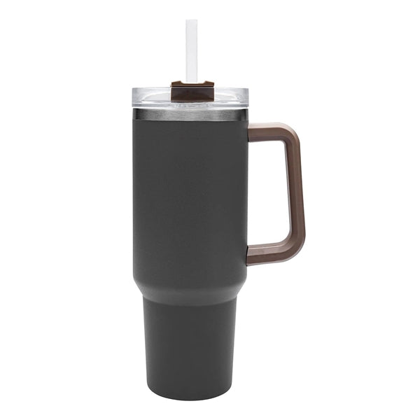 40 Oz. Stainless Steel Tumbler with Handle & Straw