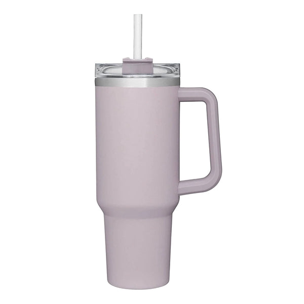 40 Oz. Stainless Steel Tumbler with Handle & Straw