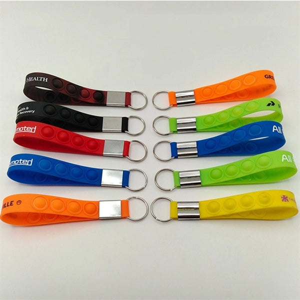 Pop Push It Keychain Silicone Squeeze Keyring
