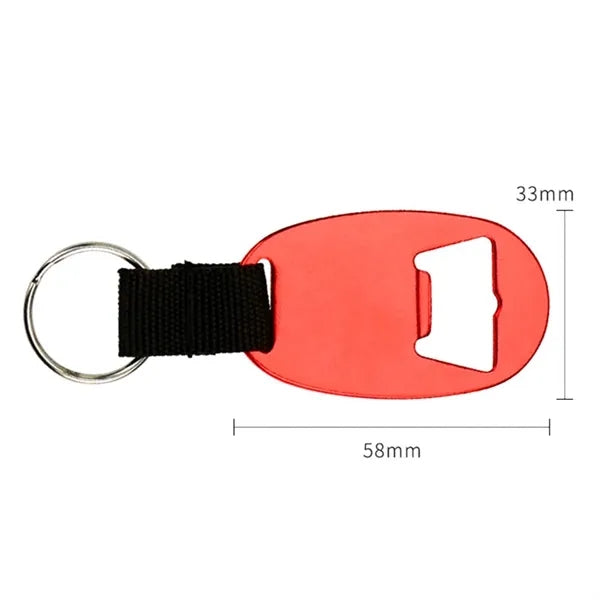 Aluminum Bottle Opener Key Tag with Strap and Split