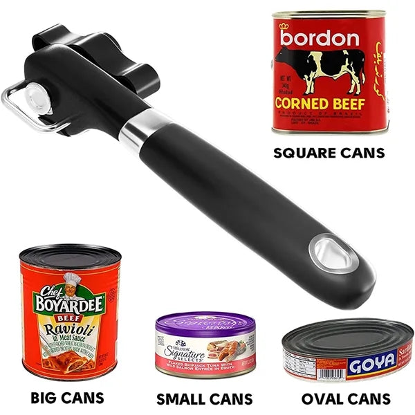Safety Manual Can Opener with Smooth Edge Design