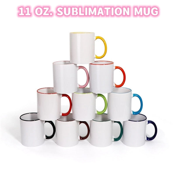 Two-Tone Coffee Mug 11 oz Ceramic Sublimated Cups