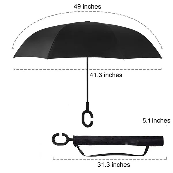 Windproof Double Layer Folding Inverted Umbrella