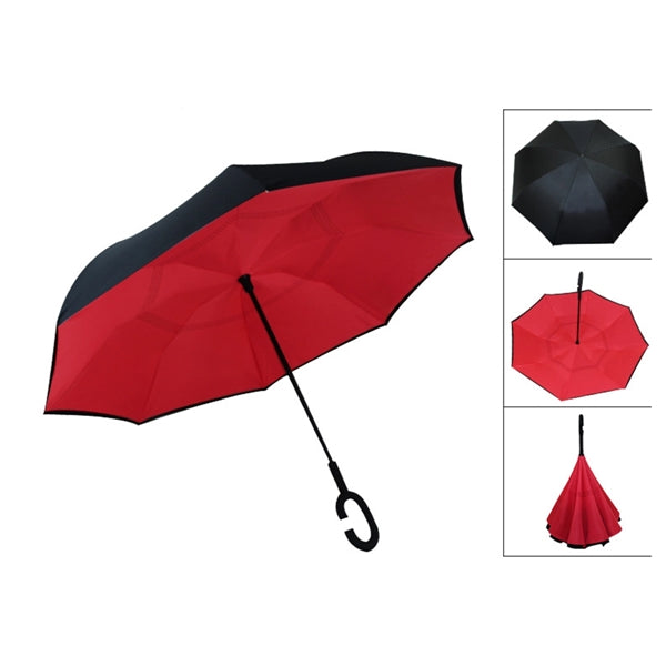Windproof Double Layer Folding Inverted Umbrella