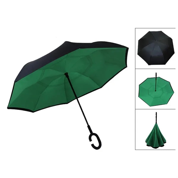 Windproof Double Layer Folding Inverted Umbrella