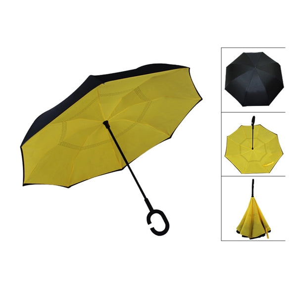 Windproof Double Layer Folding Inverted Umbrella