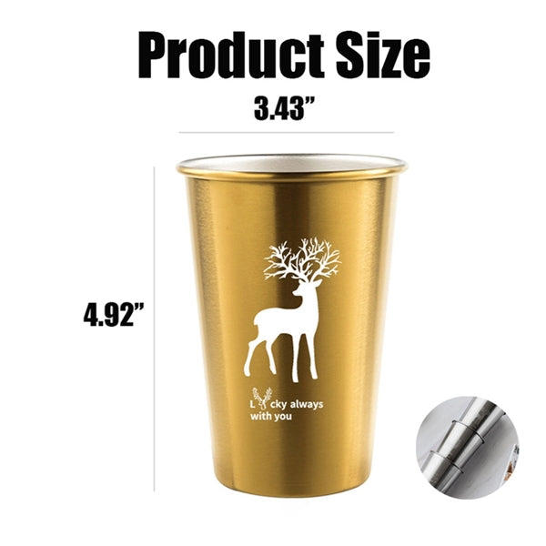 16oz Unbreakable Stainless Steel Pint Cups