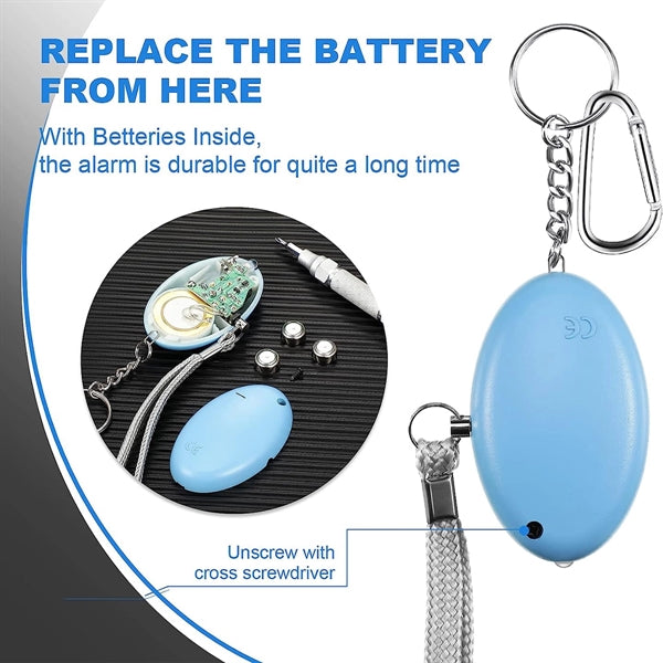 LED Light Emergency Self-Defense Alarm Keychain
