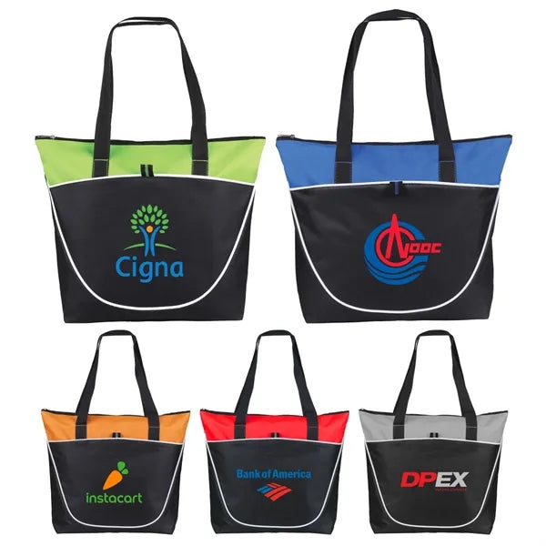 Seattle Zippered Poly-Canvas Tote Bag