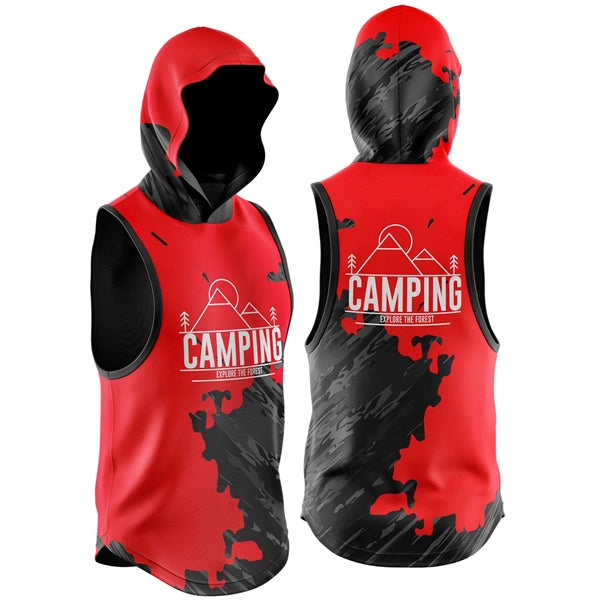 Men's 160 GSM Brushed Milk Silk Sleeveless Pullover Hoodies