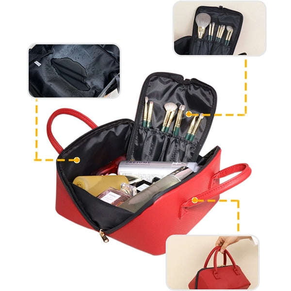 Travel Makeup Cosmetic Bag Wide-Open Zipper Toiletry Pouch