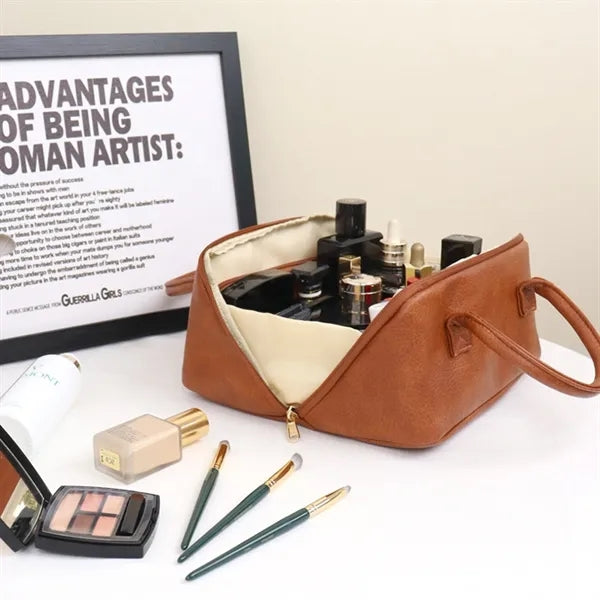 Travel Makeup Cosmetic Bag Wide-Open Zipper Toiletry Pouch