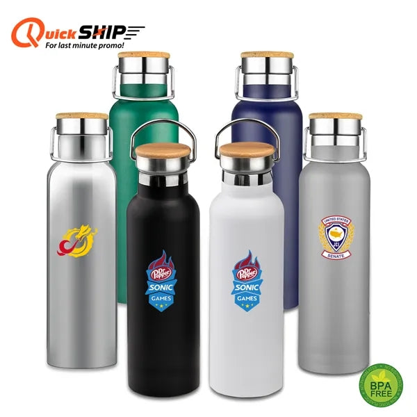 Smith 20oz Stainless Steel Bamboo Cap Water Bottle