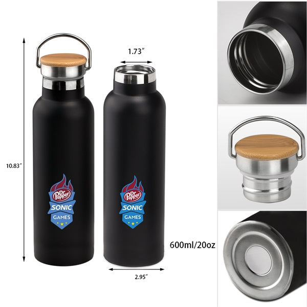Smith 20oz Stainless Steel Bamboo Cap Water Bottle