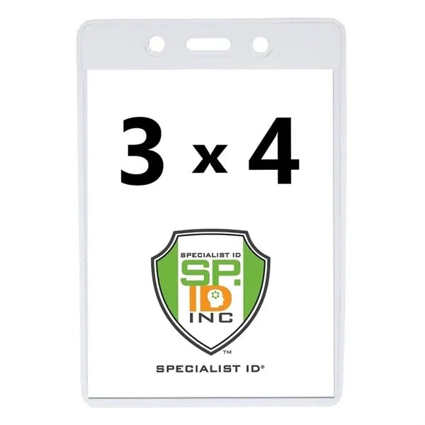 3"W X 4"H rPET Clear Vinyl Vertical Badge Holder