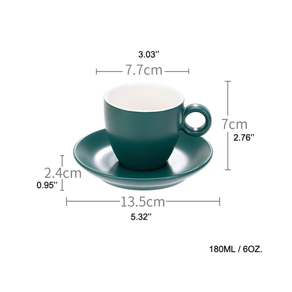 6 oz. Cups with Saucer for Latte Coffee