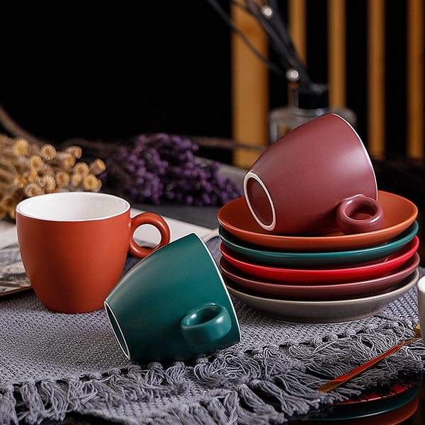 6 oz. Cups with Saucer for Latte Coffee
