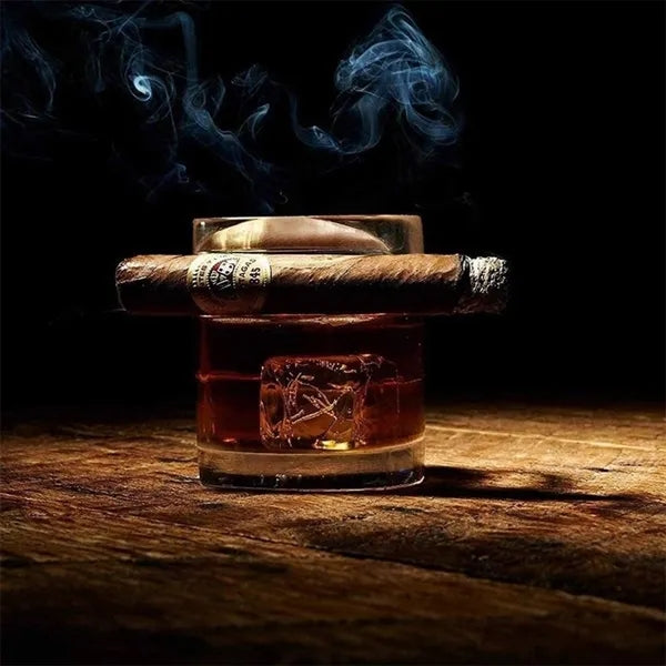 Glassware Set, Whiskey Glasses with Cigar Stand.