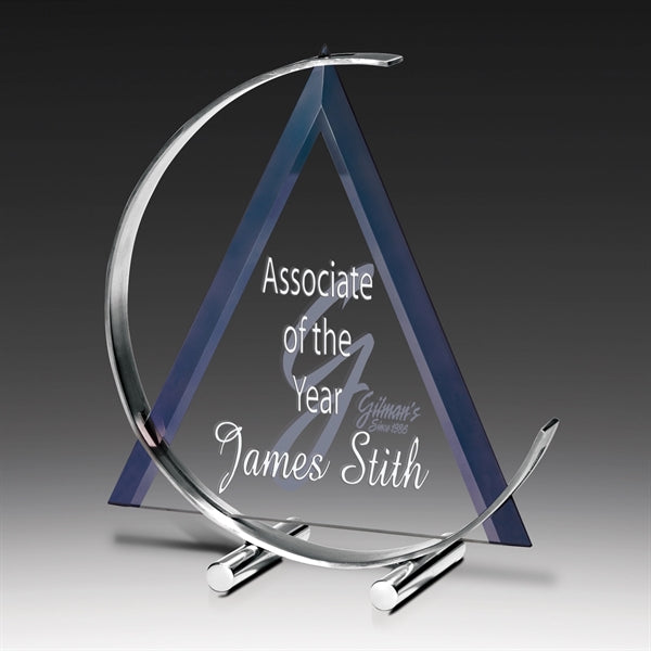 Blue Persuasion Stainless Steel Jade Glass Award