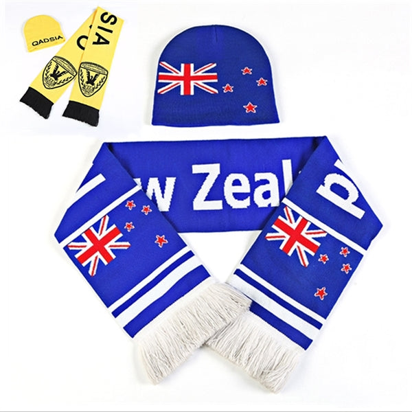 Knitted Fans Beanie and Scarf Set