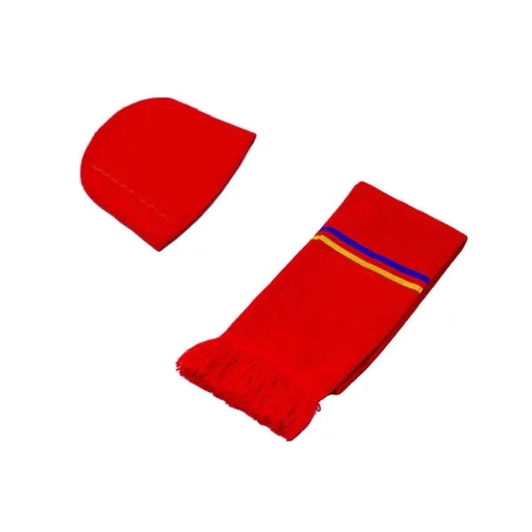 Knitted Fans Beanie and Scarf Set