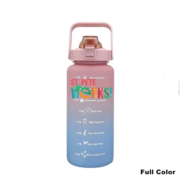 68 oz Motivational Water Bottle with Time Marker & Straw