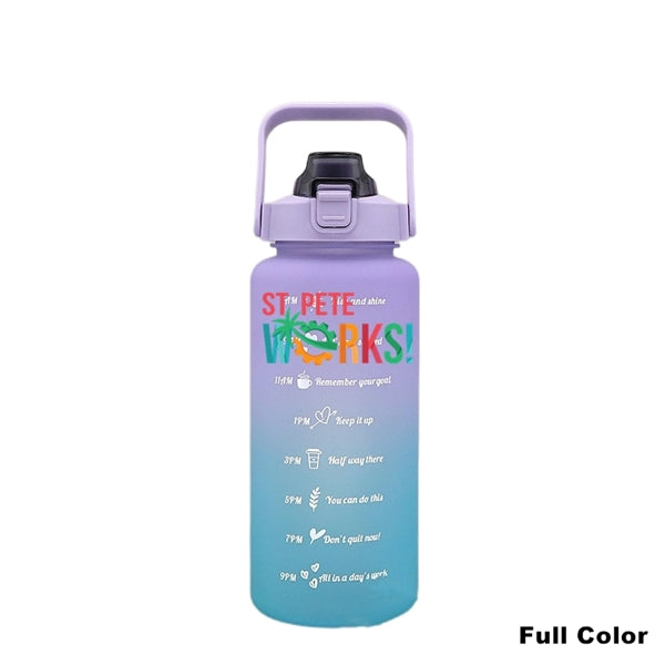 68 oz Motivational Water Bottle with Time Marker & Straw