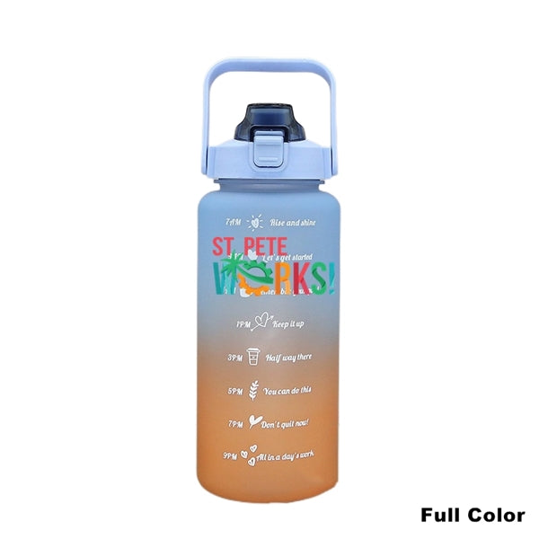 68 oz Motivational Water Bottle with Time Marker & Straw