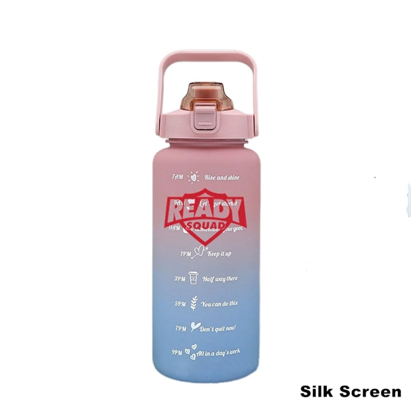 68 oz Motivational Water Bottle with Time Marker & Straw