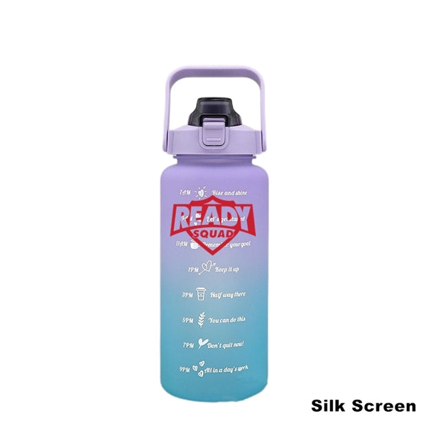 68 oz Motivational Water Bottle with Time Marker & Straw