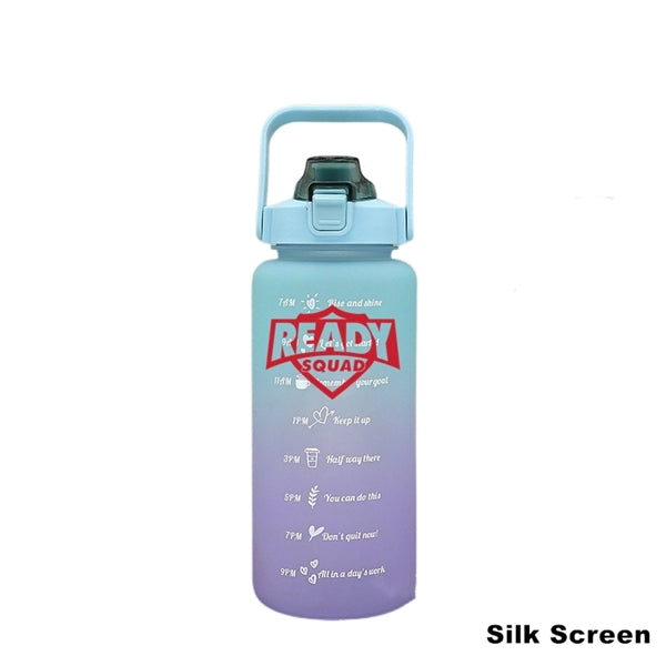 68 oz Motivational Water Bottle with Time Marker & Straw