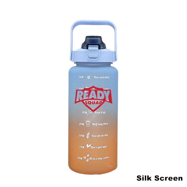 68 oz Motivational Water Bottle with Time Marker & Straw