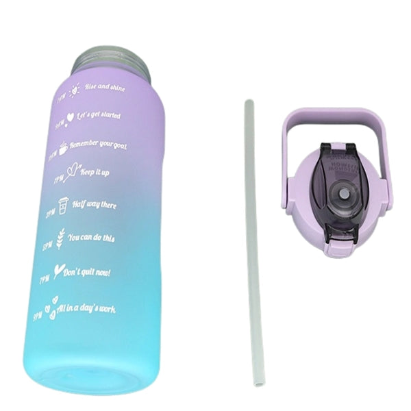 68 oz Motivational Water Bottle with Time Marker & Straw