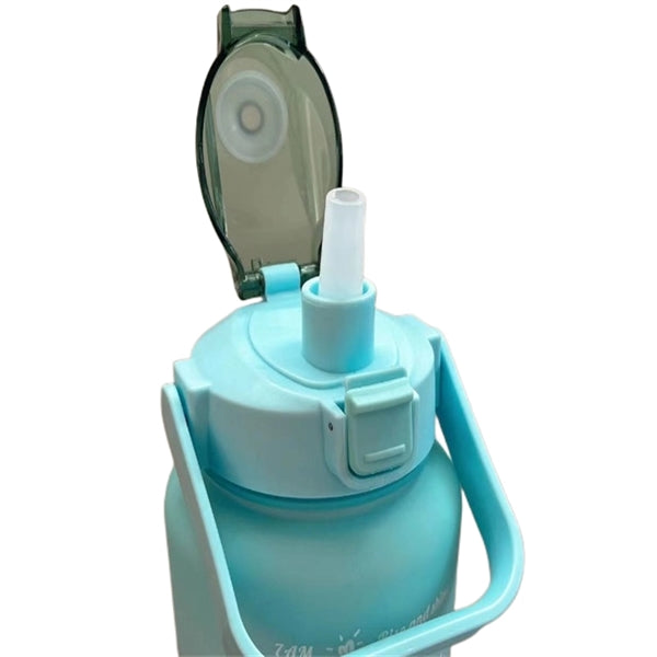 68 oz Motivational Water Bottle with Time Marker & Straw